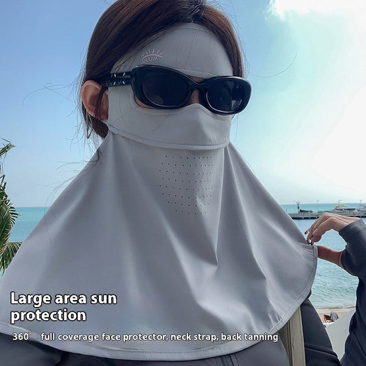 Cycling And Driving Ice Silk Mask UV Protection Facekini Veil