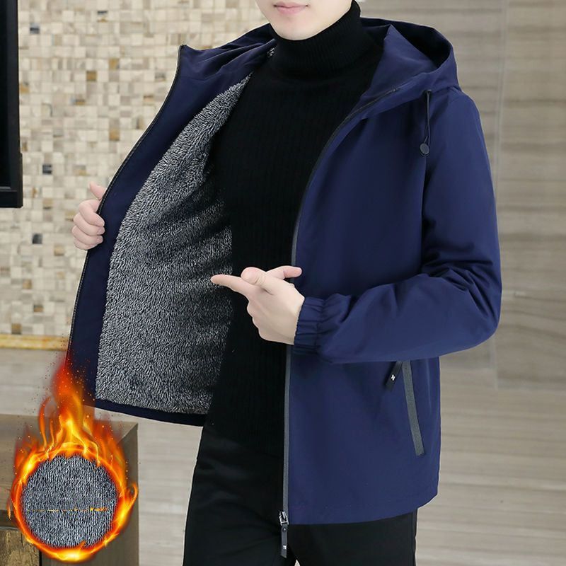 Men's Winter Trendy Fleece Jacket Casual Top Windbreaker