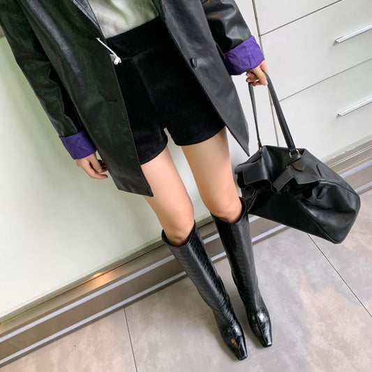 Simple And Versatile High-top Women's Boots