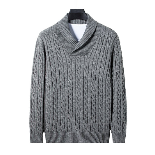 Youth Men's Long-sleeved Pullover Slim V-neck Sweater