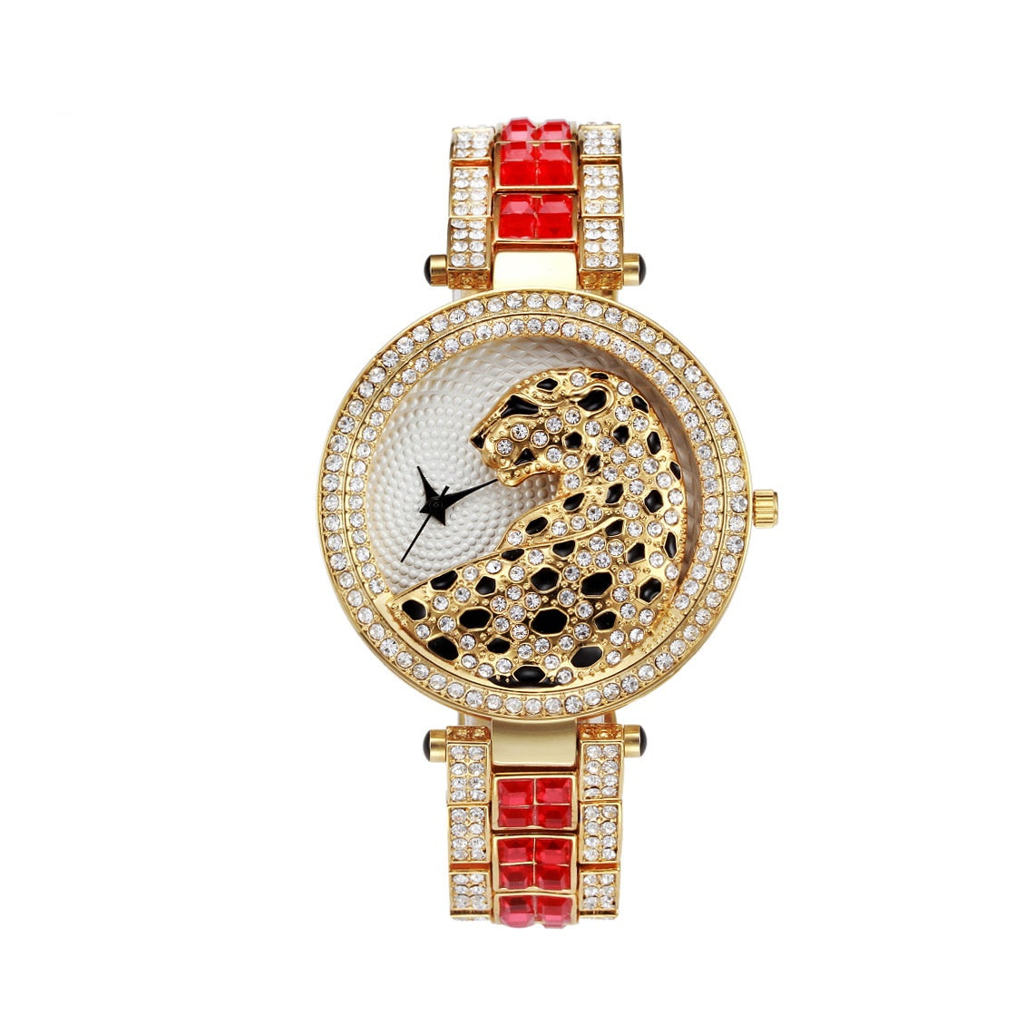 Leopard Diamond Steel Band Waterproof Quartz Watch