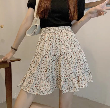 New Patchwork Floral Print Bohemian High-waisted Skirt