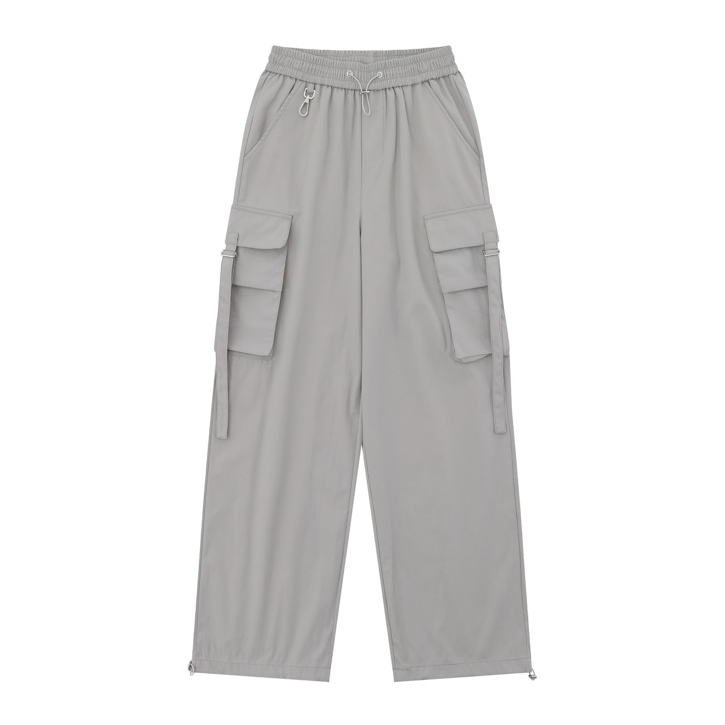 Loose Wide Leg Straight Large Pocket Ribbon Overalls