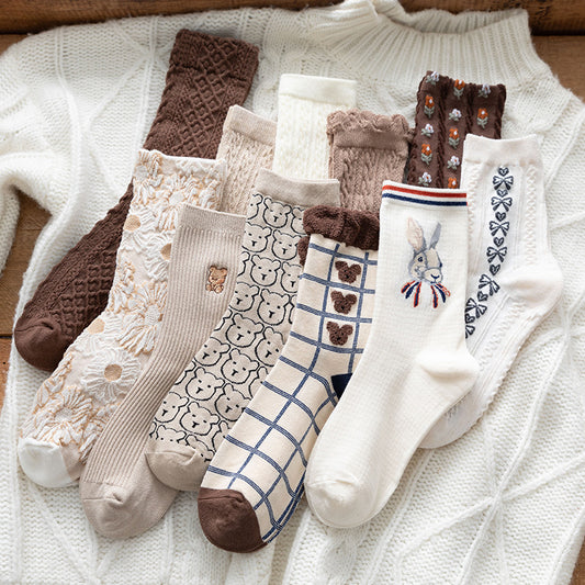 Women's Cotton Cute Japanese Bear Stockings