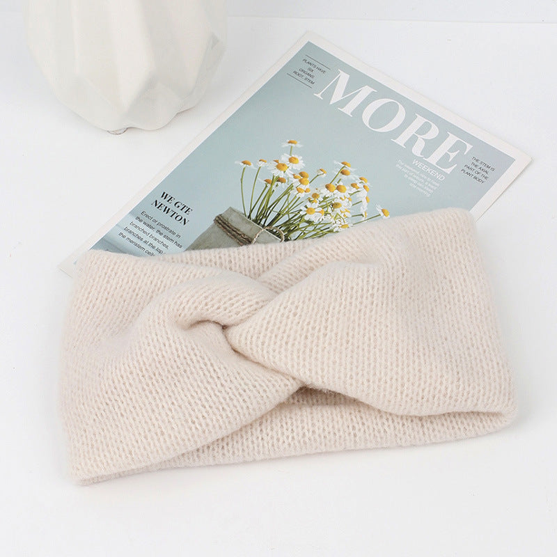 Simple And Versatile Wide-sided Cross Woven Knitted Headband