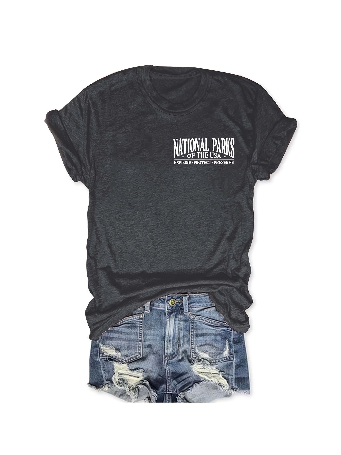 Summer Explore Graphic T-Shirt - National Parks USA Polyeste