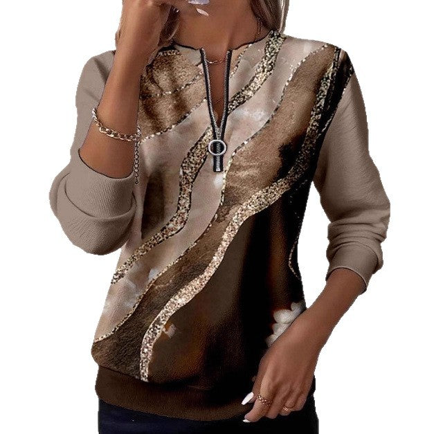 Long Sleeve Women's T-Shirt Halloween Christmas Print Sweatshirt Casual Sweater Top