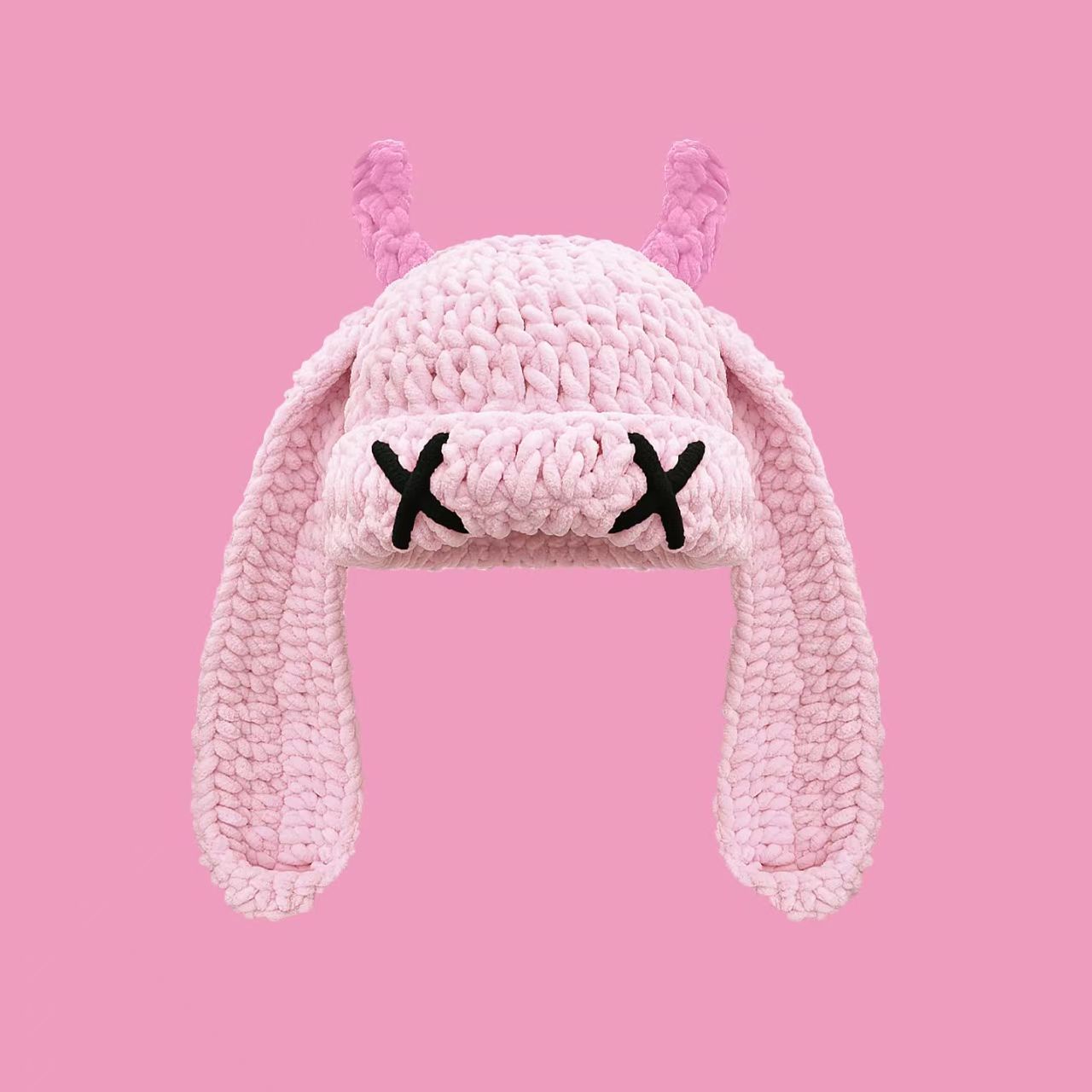 Japanese-style Sweet Dopamine Little Devil Knitted Hat For Women