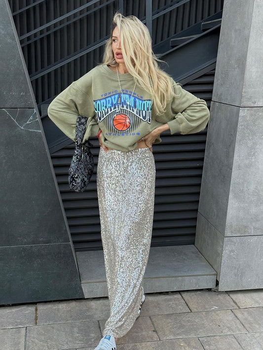 Women's Fashion Casual Simple Sequined Skirt