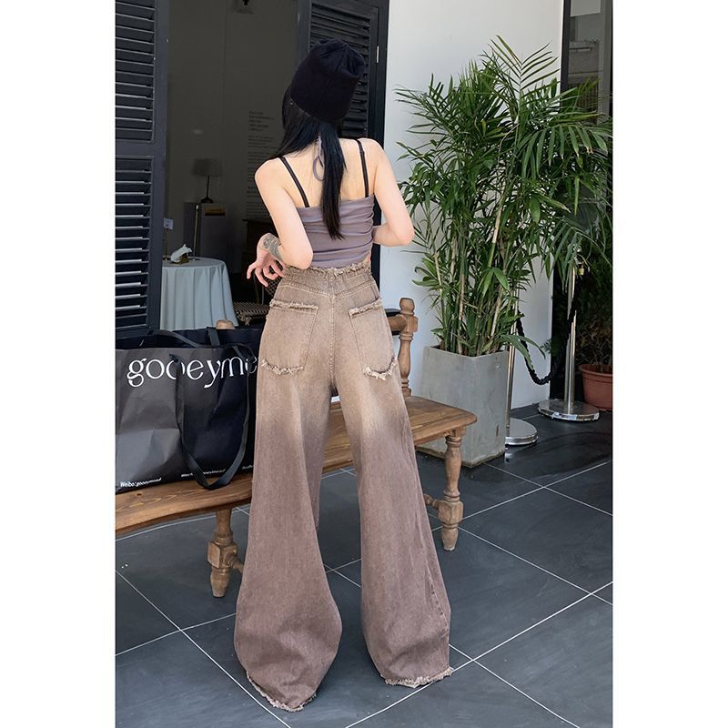 Straight High Waisted Drawstring Wide Leg Pants