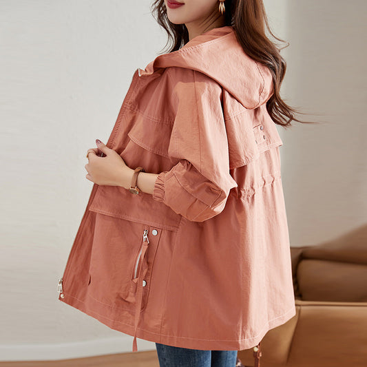 Women's Mid-length Western Style Youthful-looking Trench Coat
