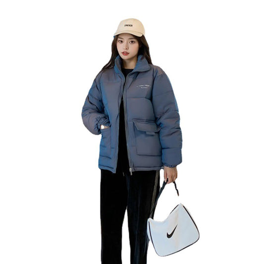 Color Flashing Cotton-padded Jacket Female Student Loose