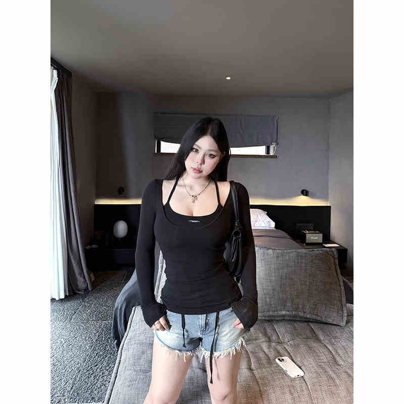 Slimming Inner Real Two-piece Long-sleeved Top For Women