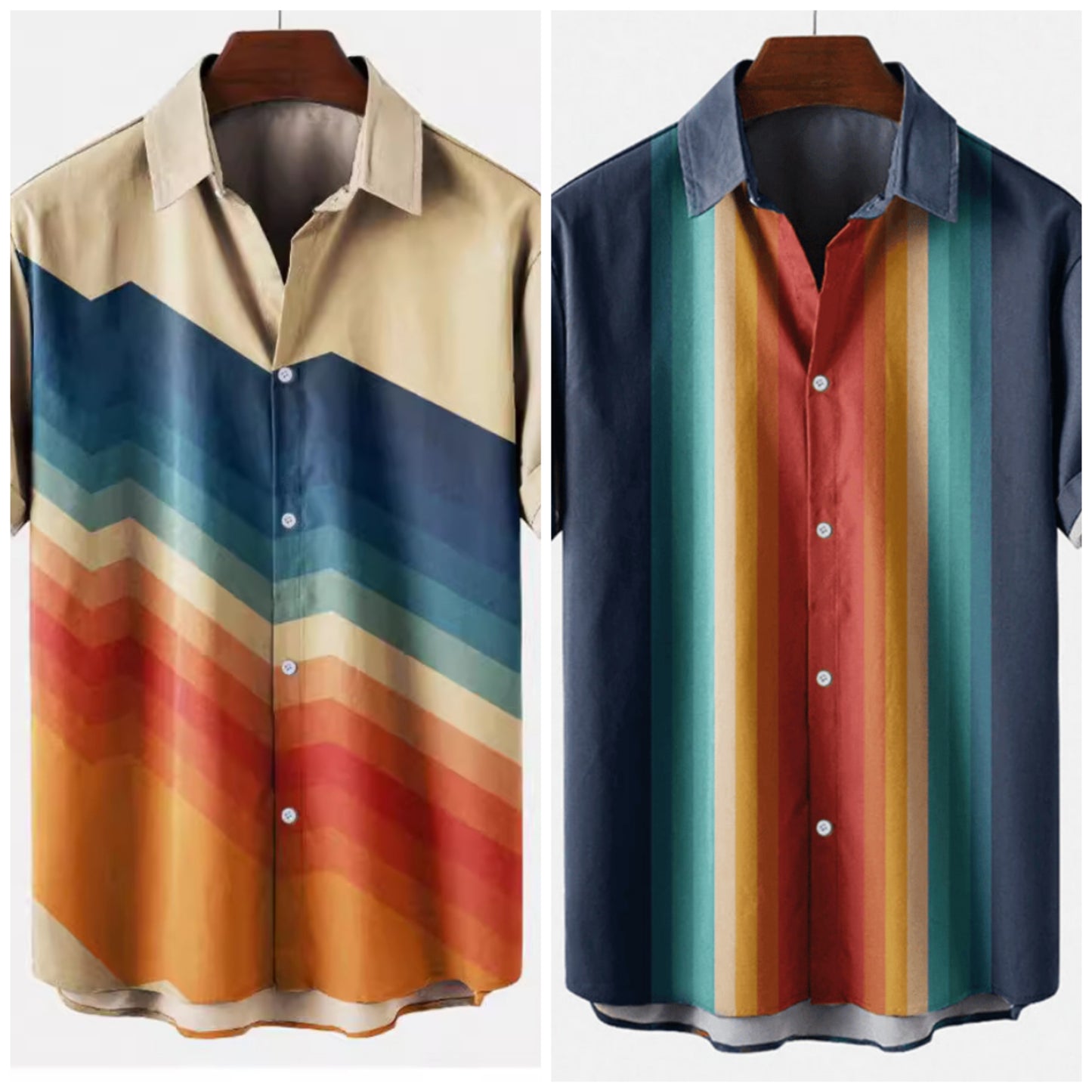 Summer New Plus Size Casual 3D Digital Printing Men's Shirt