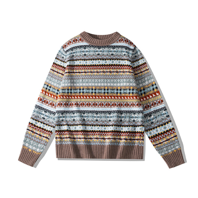 British Retro Crew Neck Pullover Sweater