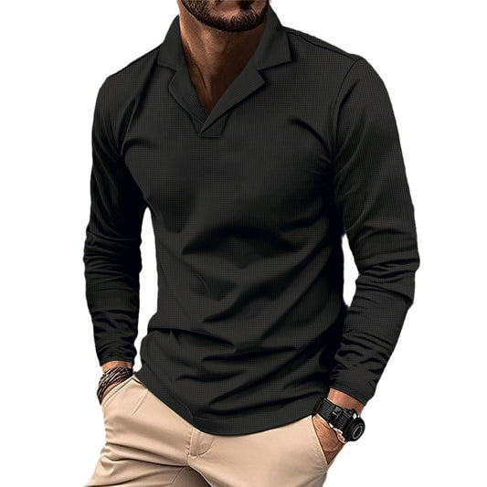 Suit Collar Solid Color Casual Long Sleeves