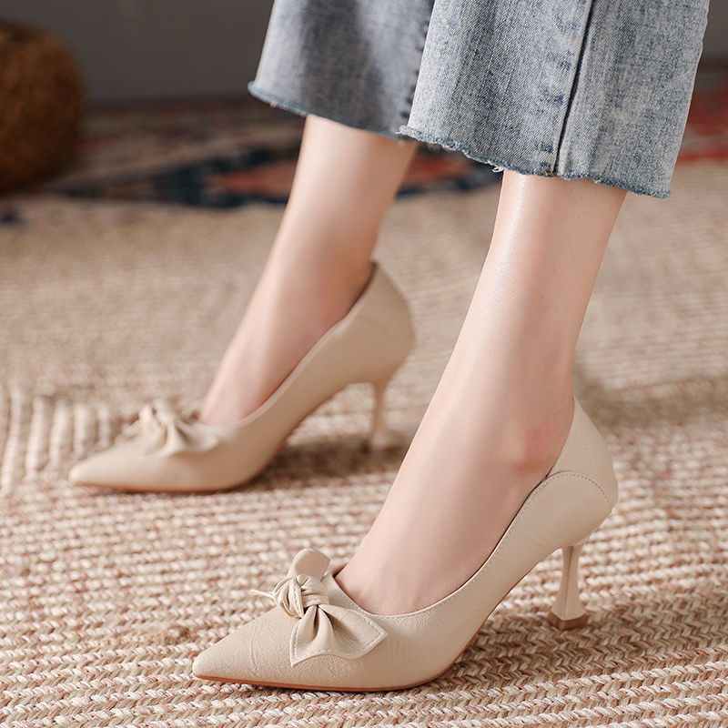 Spidse temperament sorte bløde lædersko