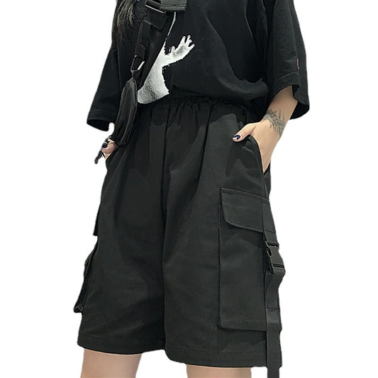 Women's Fashion Black Wide Leg Pants Summer Overalls