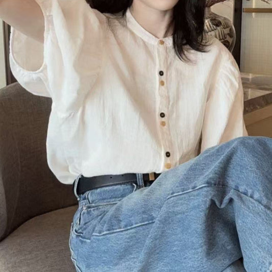 Summer Thin Loose Puff Sleeve Top Shirt
