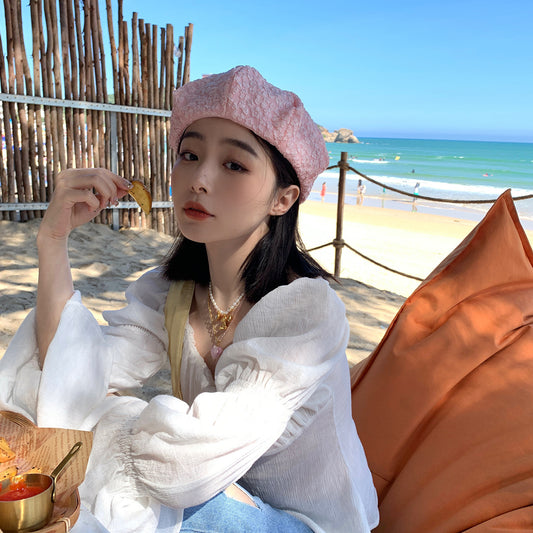 Korean Summer Thin Pleated Painter Hat