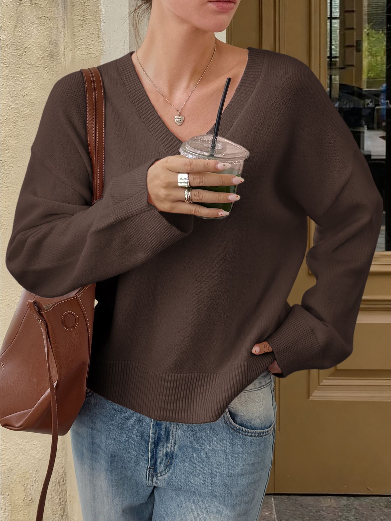 Casual Solid Color Long-sleeved Shirt Woolen Women's Clothing