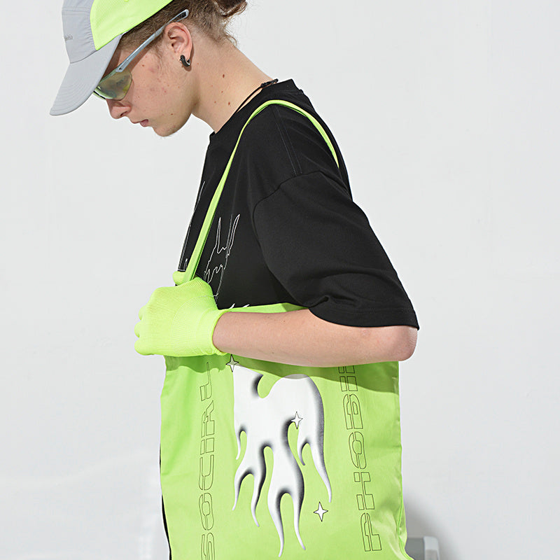 Fluorescent green canvas bag