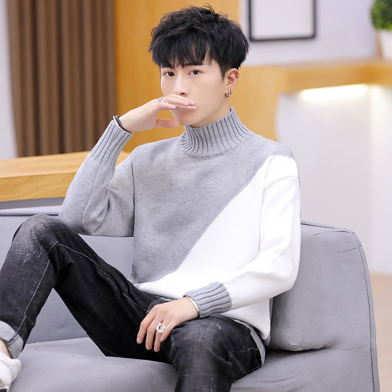 Men Turtleneck High Neck Warm Long Sleeved Sweater