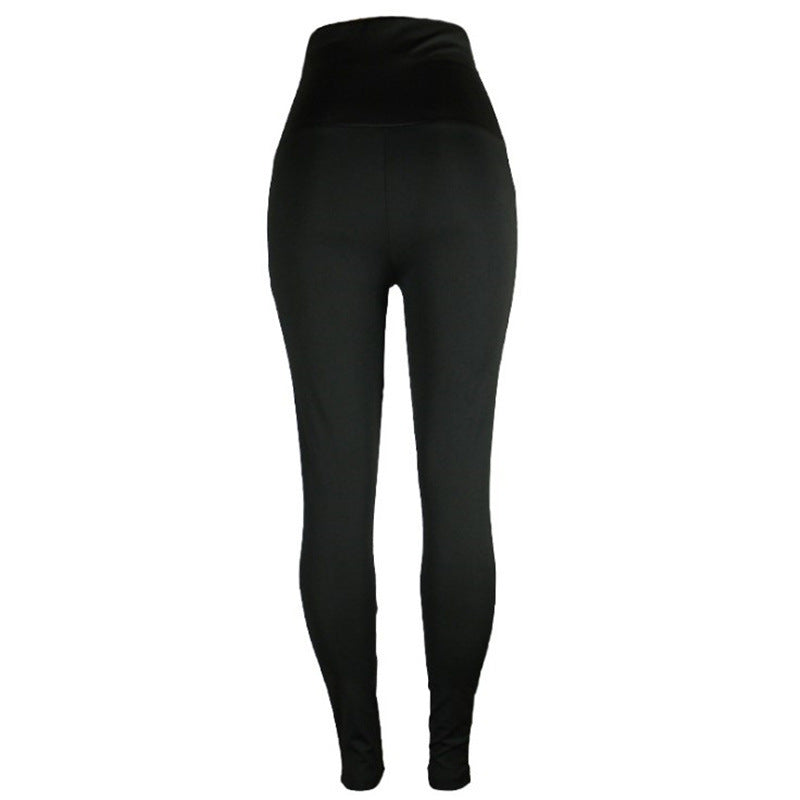 Fashion High Waist Black Color Length Pants Trousers