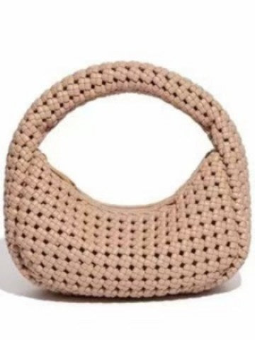 Hand-woven Large Capacity Fashionable Stylish All-match Hand Carrying New Moon Bag
