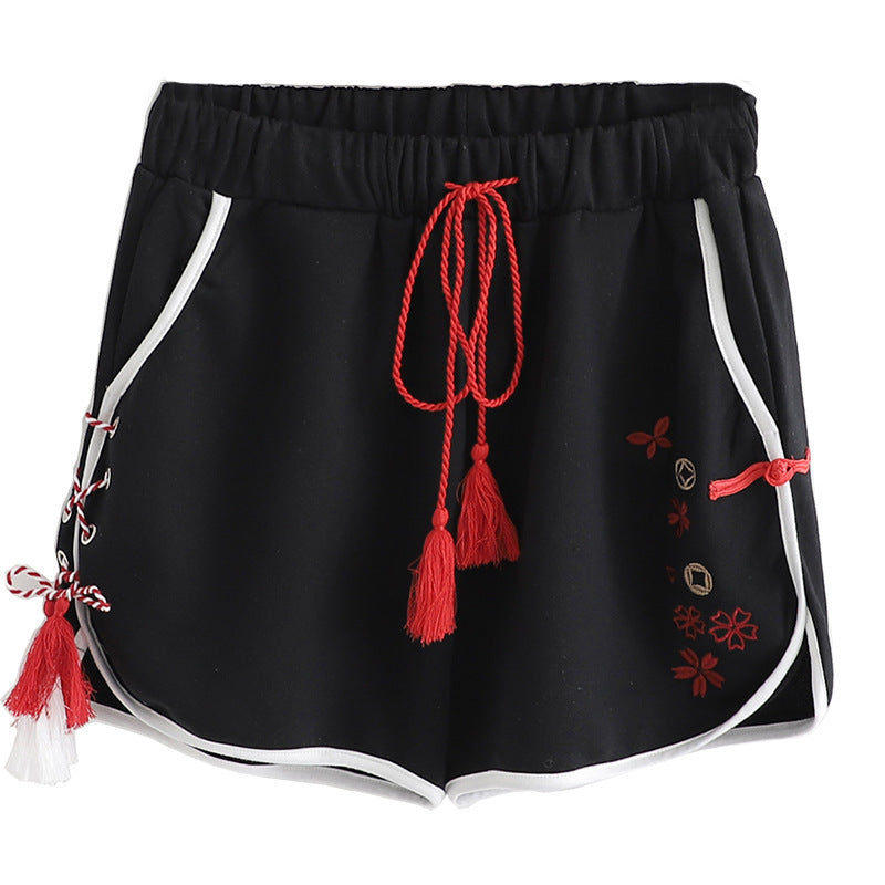 Elastic waist casual pants women's shorts all-match