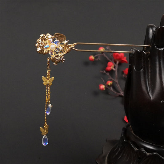 Classical Fashion Alloy Flower Hairpin Manual