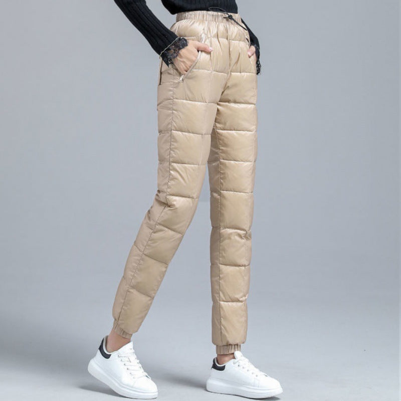 Down Cotton Women's Outwear Fashion Casual High Waist Slim Pants