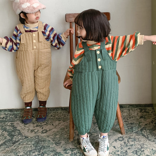 Children's New Cotton Padded Suspenders Thickened For Warmth