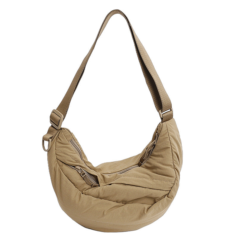 Stor Kapacitet Casual Ensfarvet Dumpling Taske All-matching