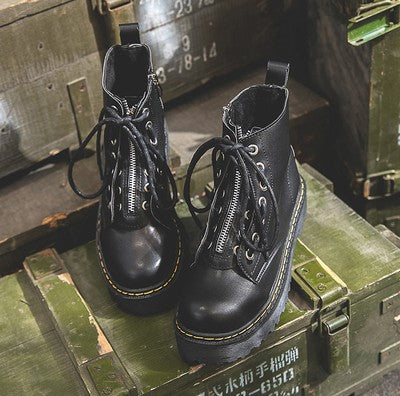 Retro British Style High-top Korean Women's Boots