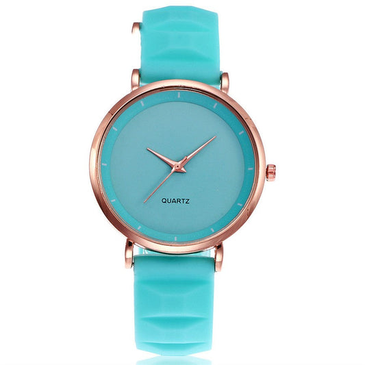 Silicone watch fashion ultra-thin three-pin simple student