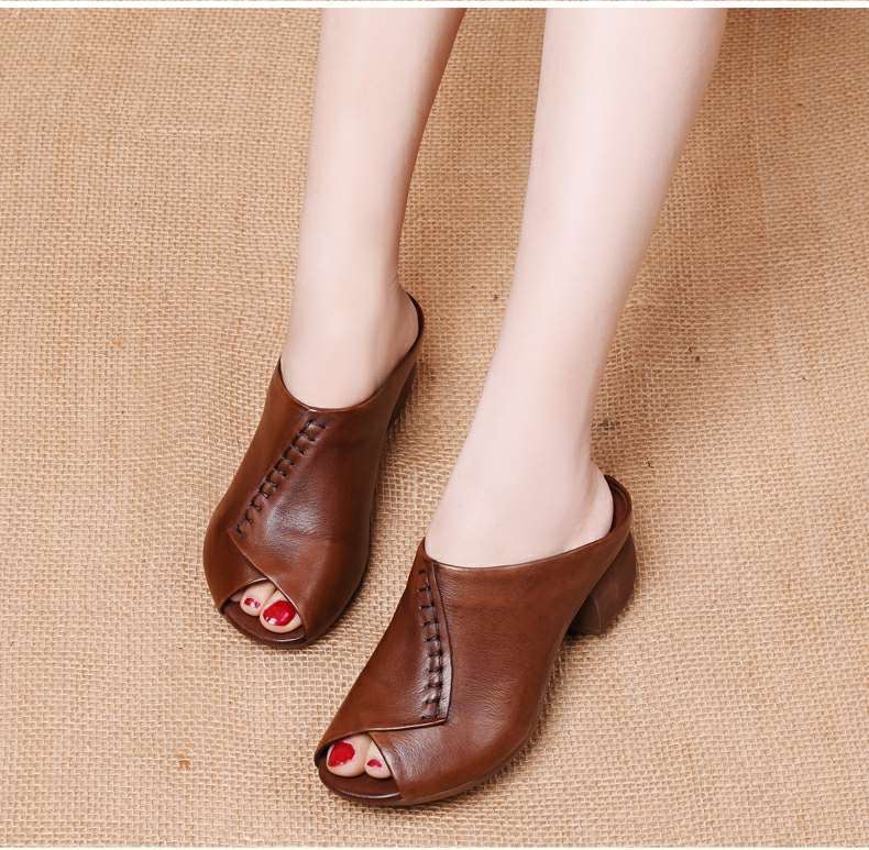 Women's Summer High-heeled Half Slippers