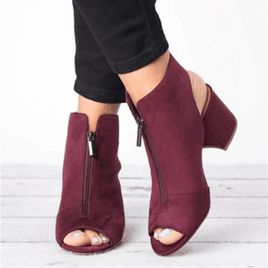 Fish mouth thick heel women's sandals