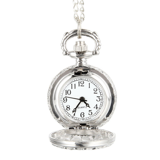 Ladies silver butterfly pocket watch