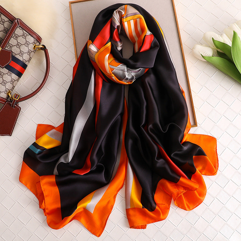 Spring And Autumn Women's Sunscreen Holiday Artificial Silk Warm Gauze Scarf