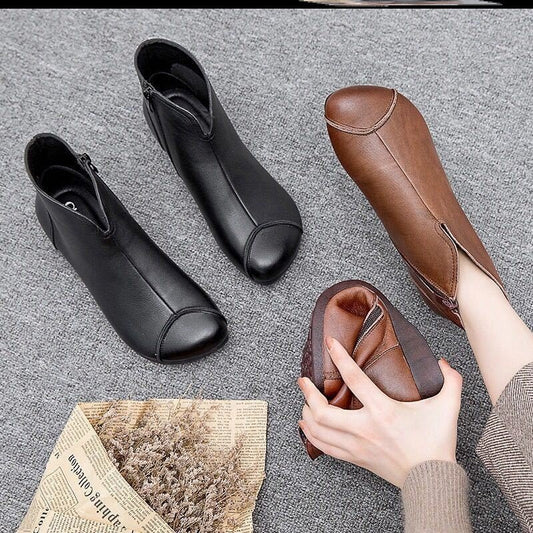 Soft Leather Women's Martin Boots Retro Handmade Soft Shoes