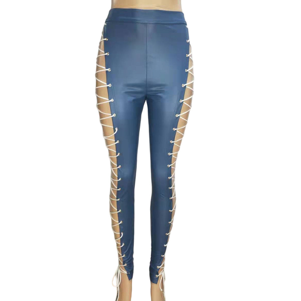 Temperament Leisure Slim Cross Strap Trousers