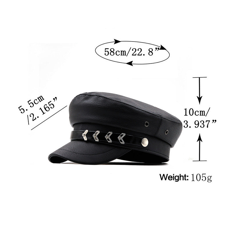 Men And Women Retro Personality Chain Navy Hat