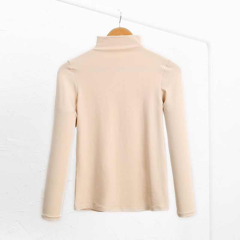 Fleece-lined T-shirt Versatile Style Stylish Base Top For Any Look