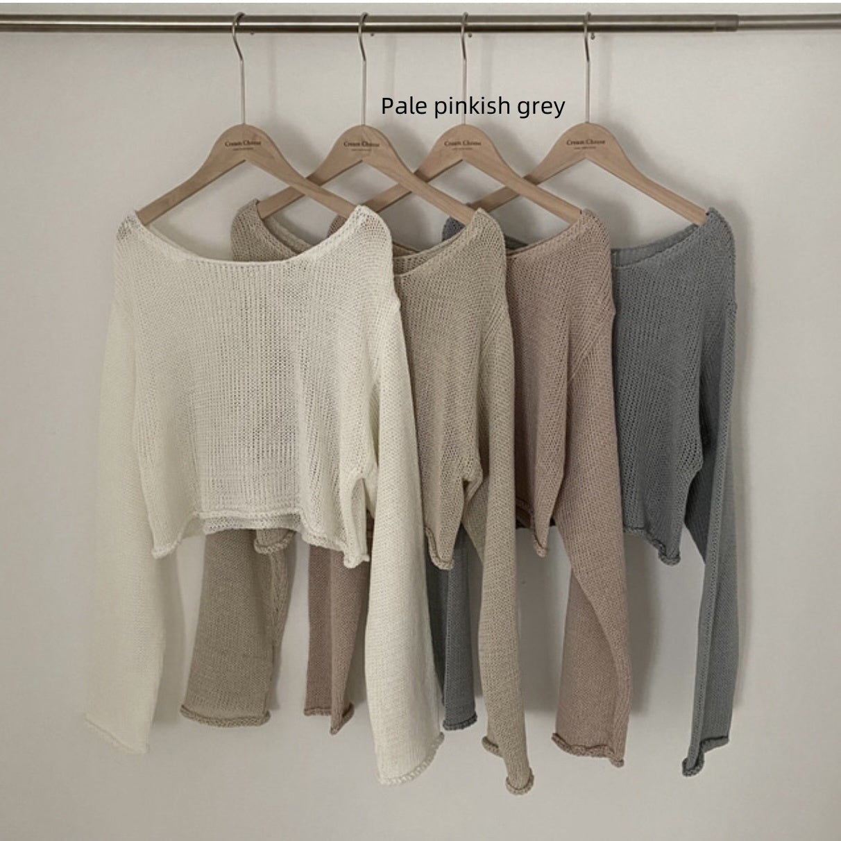 Off-neck Casual Sun-proof Blouse Thin Knitted Top