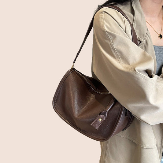 Boston Bag Women's Soft Leather Large Capacity Shoulder Crossbody