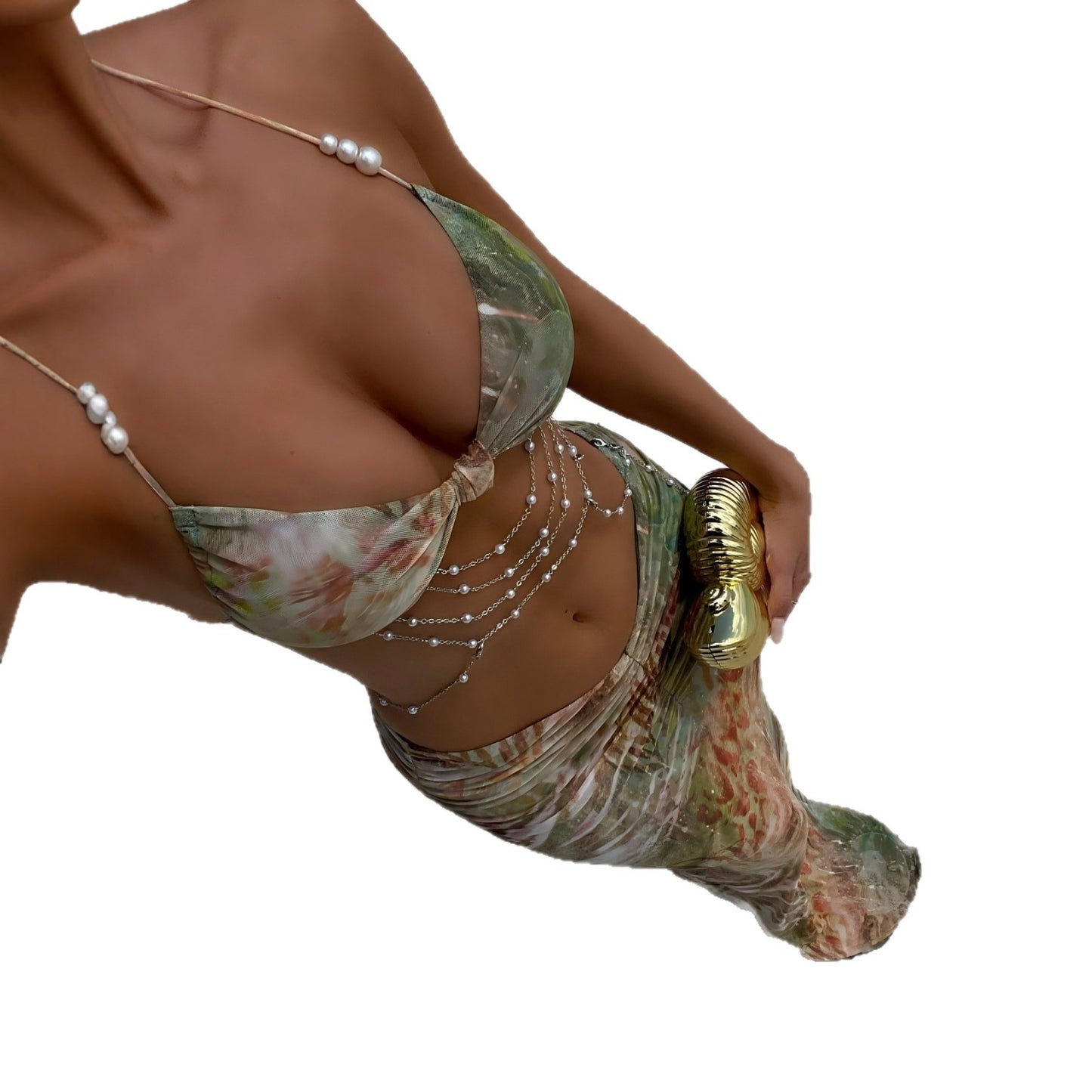 Bikini Top Hip-hugging Long Skirt And Three-piece Set