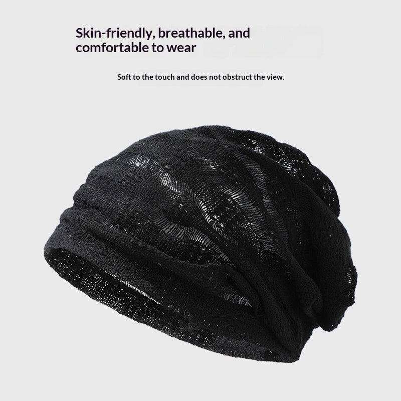 Knitted Hollow Cotton-Linen Face-Slimming Headwrap For Women
