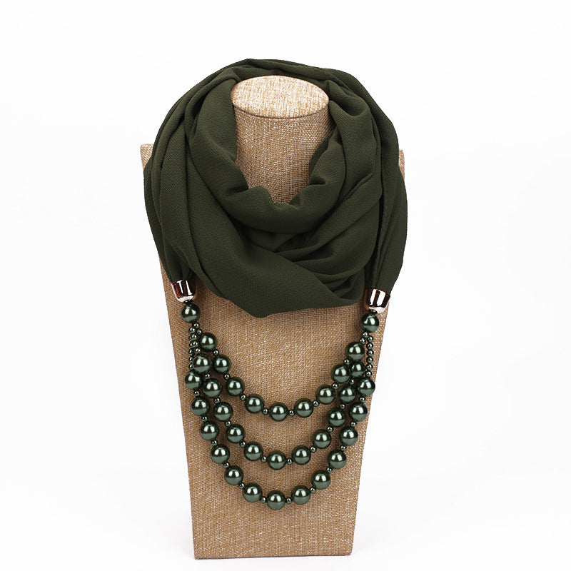 Pearl Necklace With Scarf