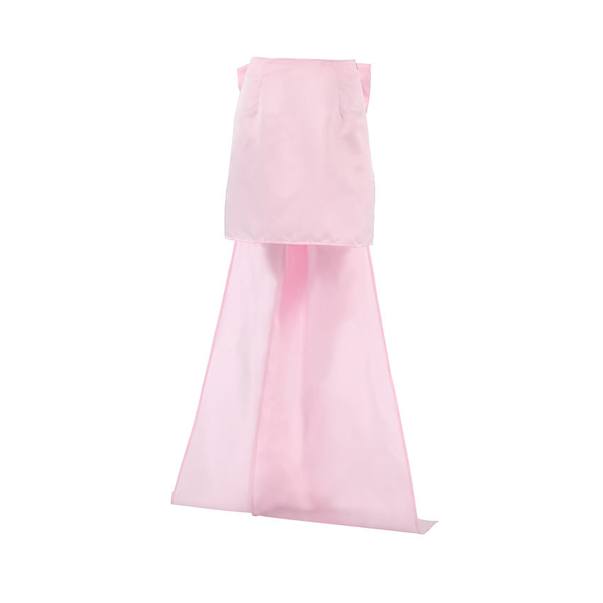 Matte Bow Straight Skirt Short